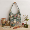 Signare Tapestry Hobo Slouch Bag - William Morris Strawberry Thief Grey