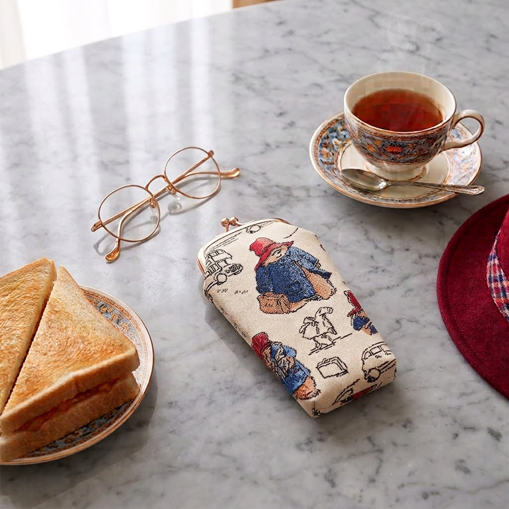Signare Tapestry Clasp Top Soft Glasses Case - Paddington Bear Cream