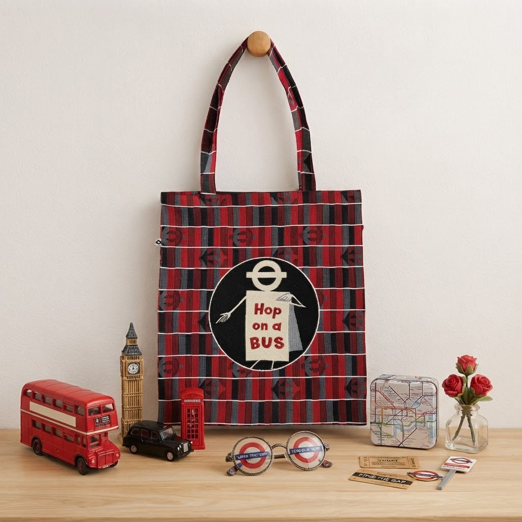 Signare Tapestry Flat Tote Shopper Bag - TFL Hop on a Bus