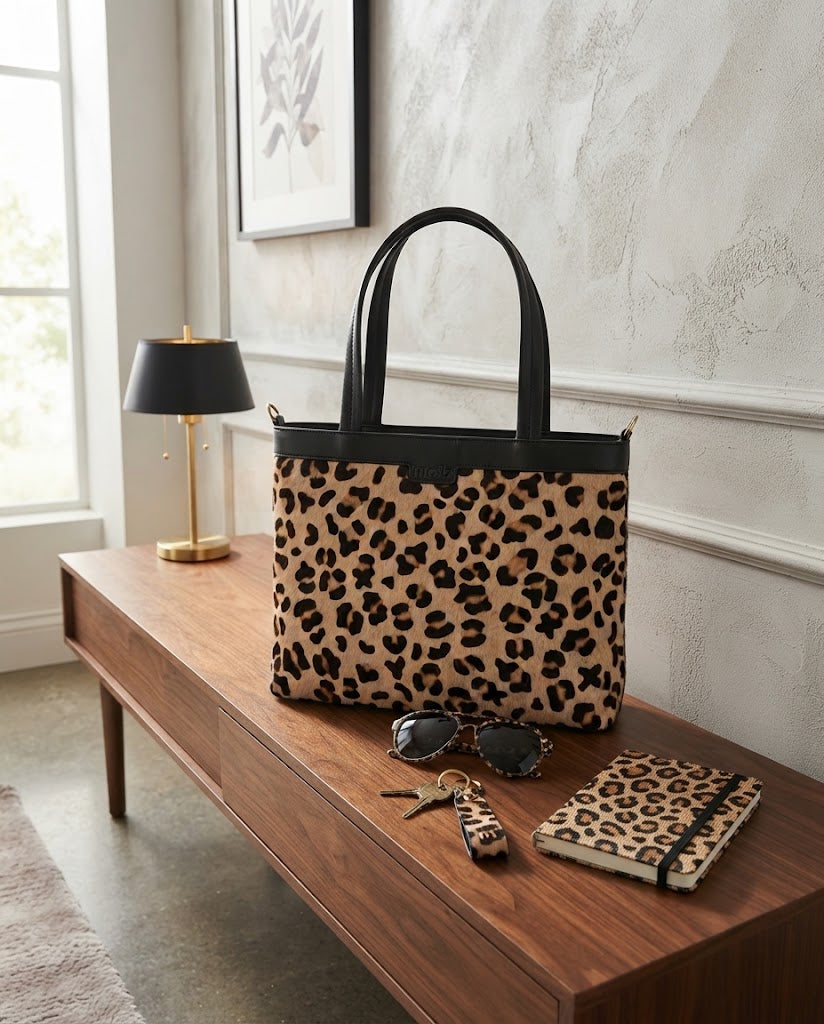 Mala Leather Matrah Leopard Large Grab & Shoulder Bag