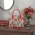 Signare Tapestry Convertible Grab & Shoulder Bag - Wild Strawberry