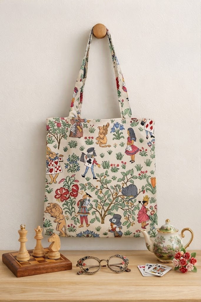 Signare Tapestry Flat Tote Shopper Bag – Alice in Wonderland