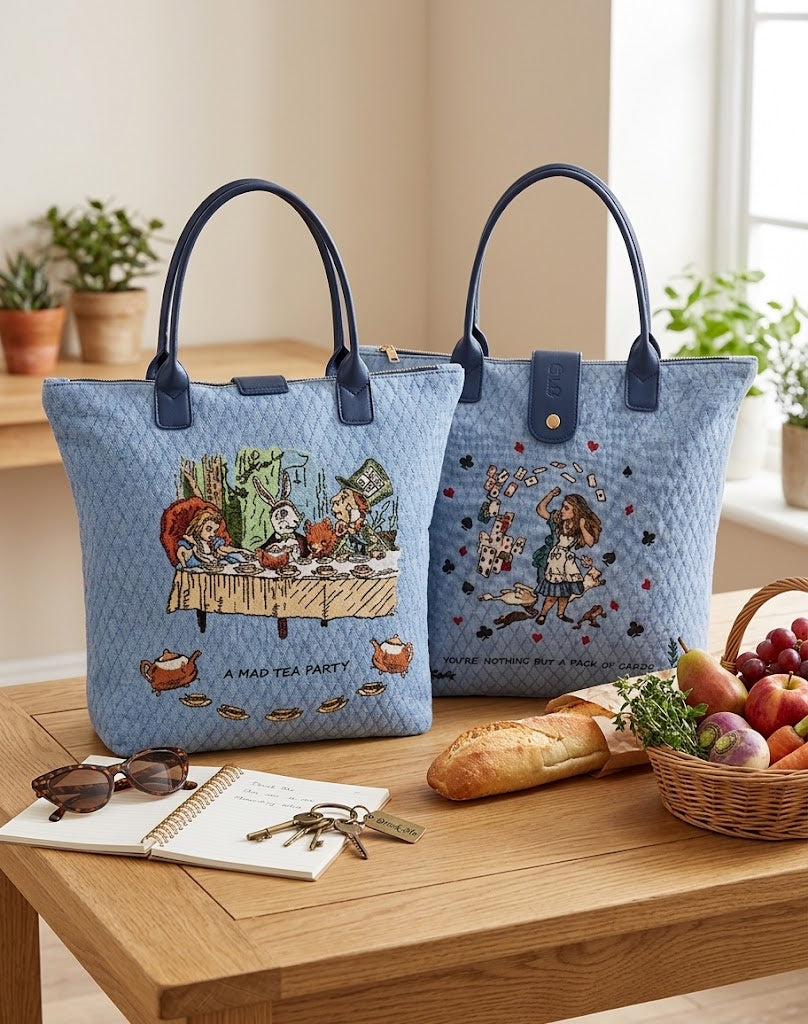Signare Tapestry Foldaway Shopper Bag - Alice in Wonderland Nothing But Cards
