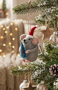 Sass & Belle Felt Gifting Mouse with Christmas Tree Hanging Decoration