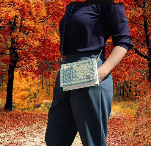 Well Read Book Large Cross Body Shoulder Bag - Jane Austen - Pride & Prejudice Green