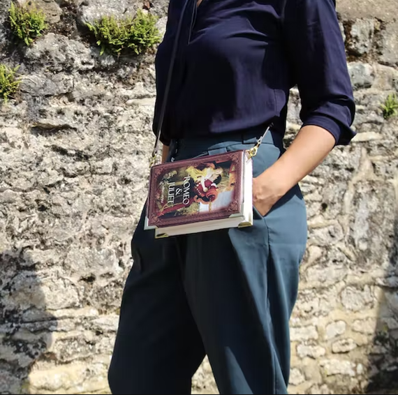 Well Read Romeo & Juliet Book Cross Body Shoulder Bag + Dust Bag Red