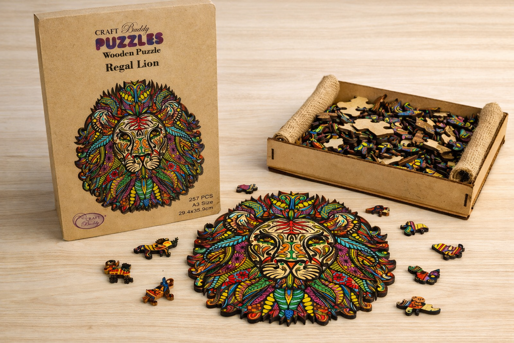 Craft Buddy Premium Wooden Jigsaw Puzzle | Lion | 257 Pieces