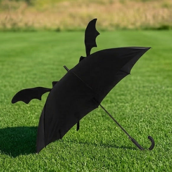 Gothic 3D Bat Wings Stick Umbrella | Black | Something Different