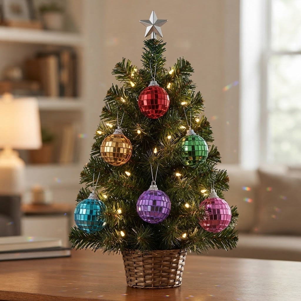 Sass & Belle Multicoloured Mirror Ball Bauble Set of 6