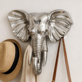 Sil Interiors Aluminium Elephant Head Wall Hook Silver 3D Metal Decoration