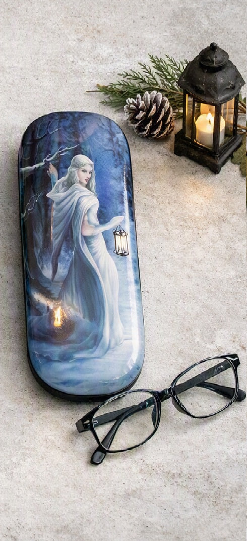 Anne Stokes Midnight Messenger Hard Shell Glasses Case & Cleaning Cloth | Gothic White Witch