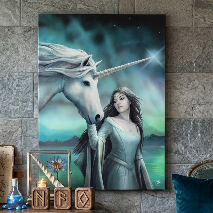 Anne Stokes North Star Unicorn Canvas Box Frame Wall Art 50 x 70cm