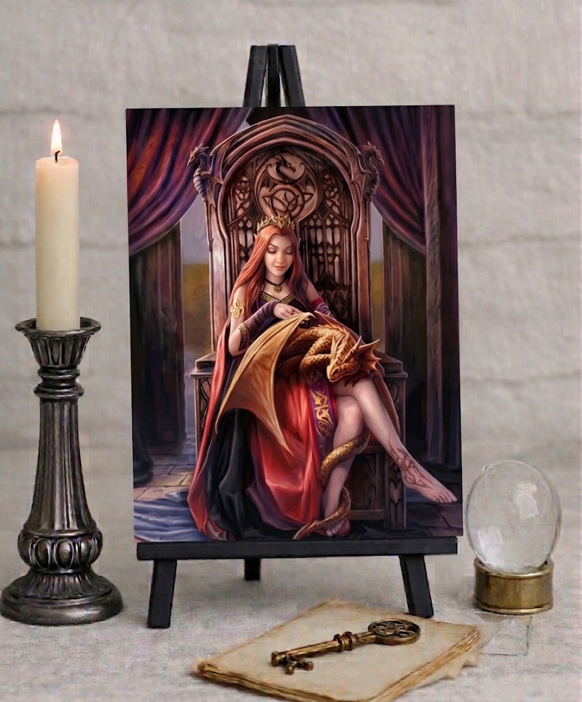 Anne Stokes Small Friends Forever Dragon Canvas Box Frame Wall Art 19 x 25cm | Spirit of Equinox