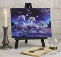 Anne Stokes Shooting Stars Unicorn Canvas Box Frame Wall Art 19 x 25cm | Spirit of Equinox