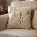 Black Ginger Cats on a Line Cushion Cover 43 x 43cm
