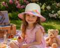 Black Ginger Children's Foldable Flower Sun Hat Pink Multicoloured with Travel Bag