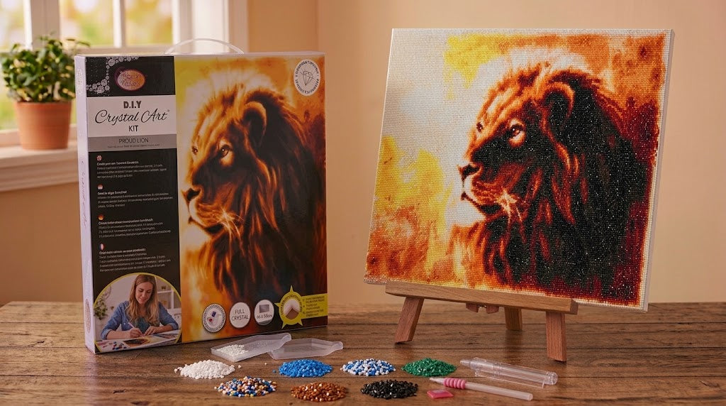 Craft Buddy Proud Lion Crystal Art Canvas Kit 40 x 50cm