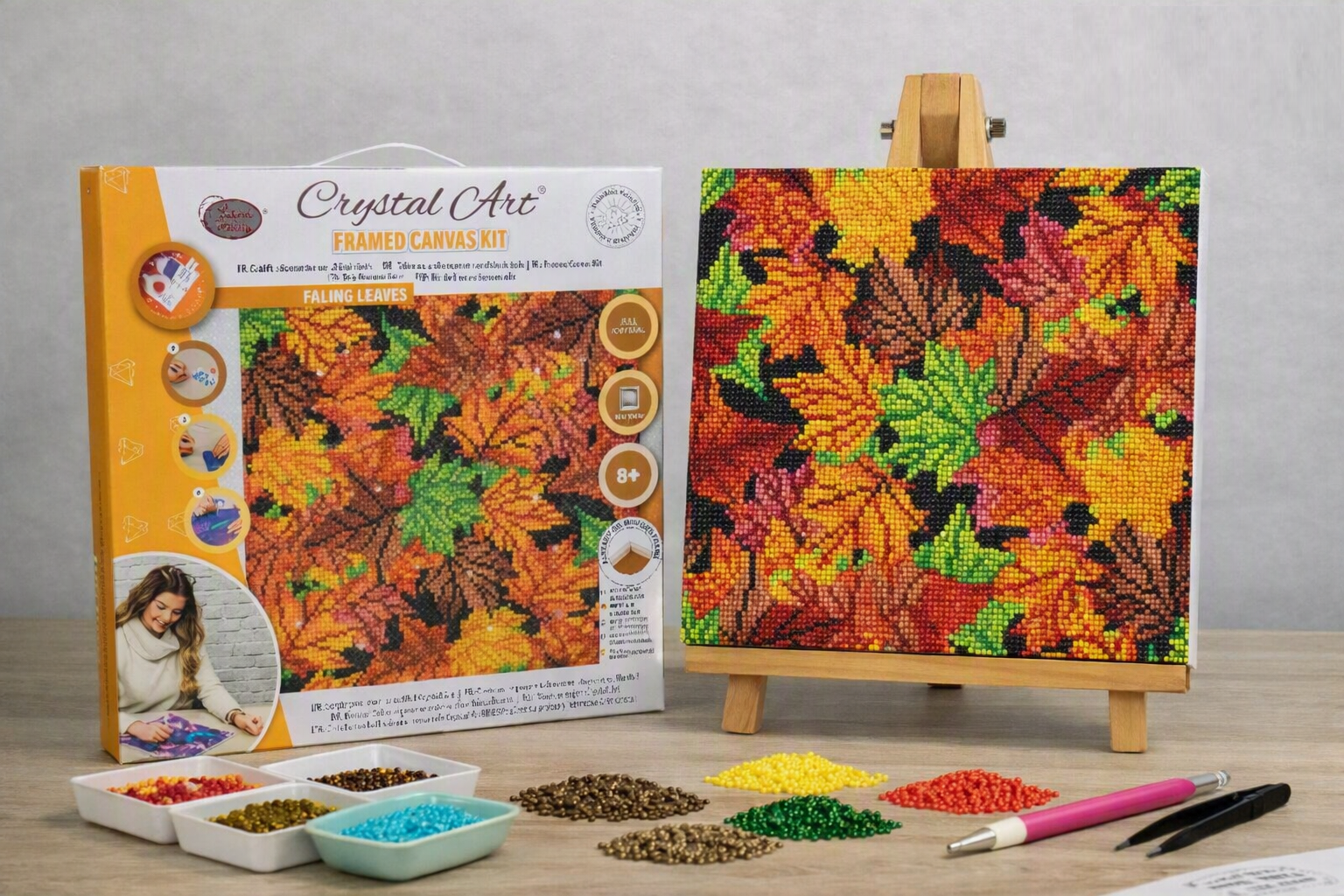 Craft Buddy Crystal Diamond Art Canvas Kit Falling Leaves 30 x 30cm
