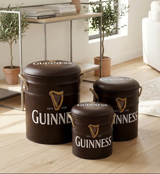 Kozzy Retro Design 2 in 1 Padded Storage Stool - Guinness Harp