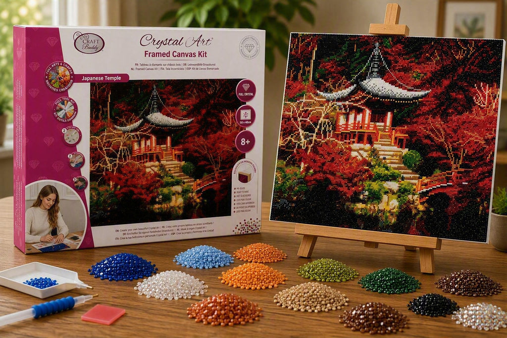 Japanese Temple Crystal Art Canvas Kit | 40 x 50cm | Craft Buddy