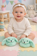 Jomanda Mint Green Bunny Rabbit Plush Baby Slippers - 0-6months
