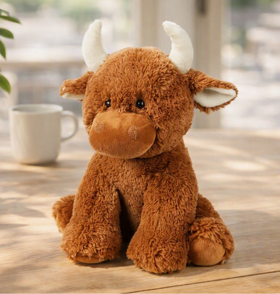 Jomanda Scottish Highland Coo Brown Cow Soft Plush Toy 30cm