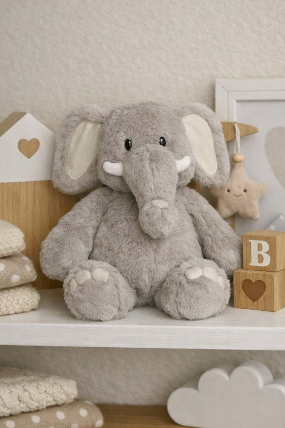 Jomanda Large Grey Elephant Soft Plush Toy 33cm