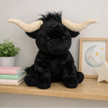 Jomanda Large Soft Plush Texas Longhorn Toy – Black 30cm