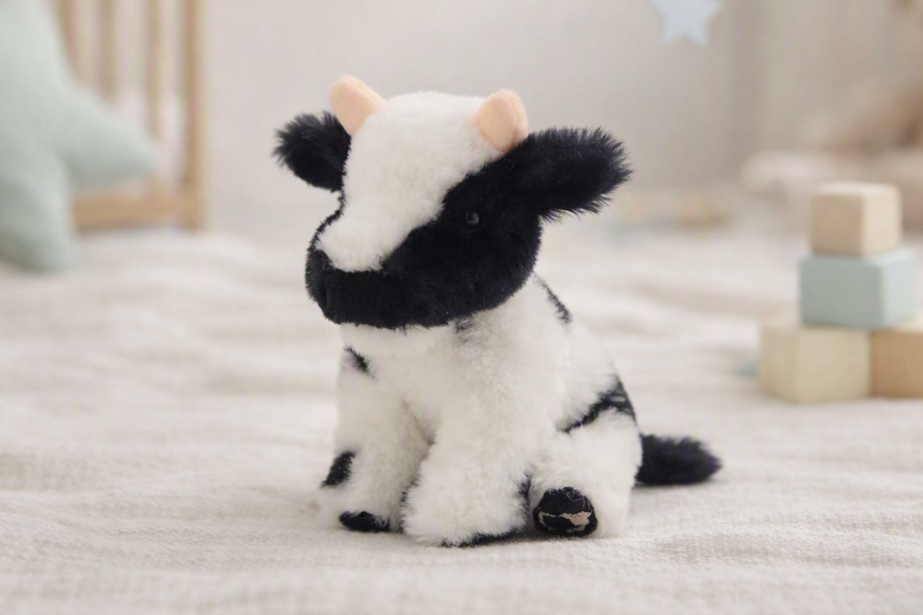 Jomanda Mini Black and White Dairy Cow Soft Plush Toy 13cm