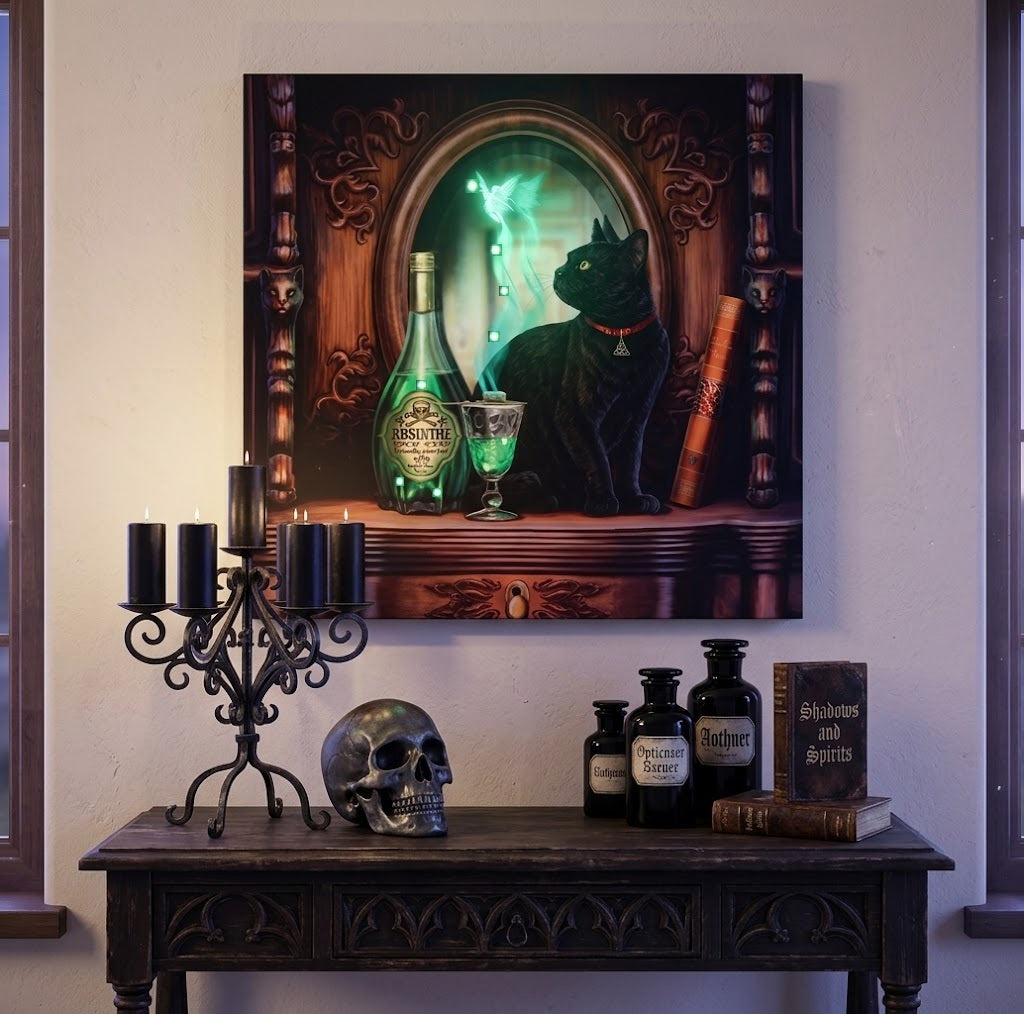 Lisa Parker Absinthe LED Light Up Canvas Plaque Wall Art 30 x 30cm