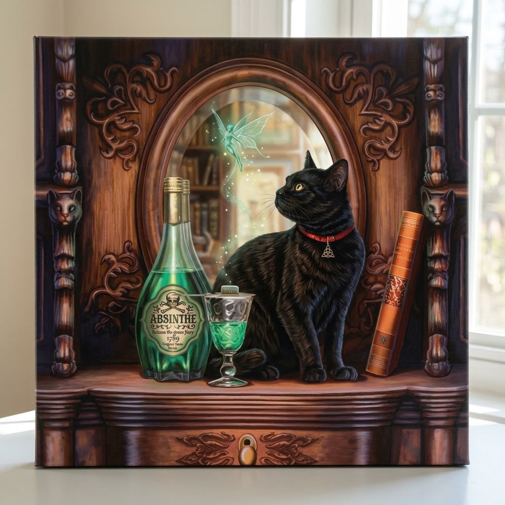 Lisa Parker Absinthe LED Light Up Canvas Plaque Wall Art 30 x 30cm
