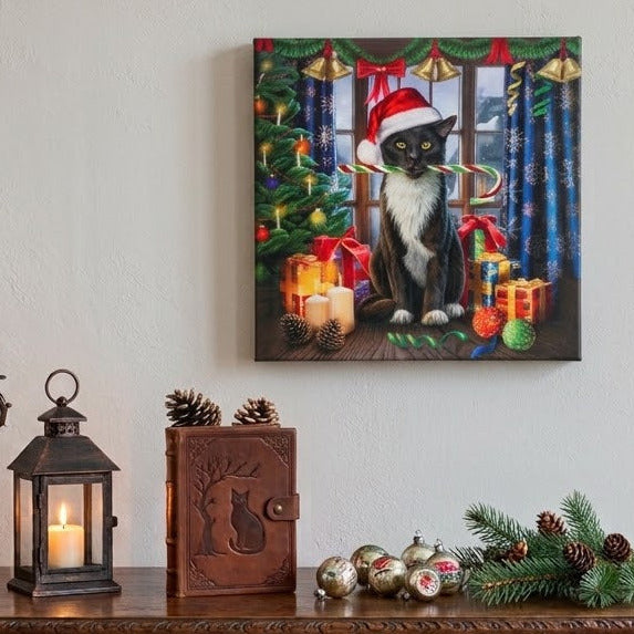 Lisa Parker Krampuss LED Light Up Canvas Plaque Wall Art 30 x 30cm