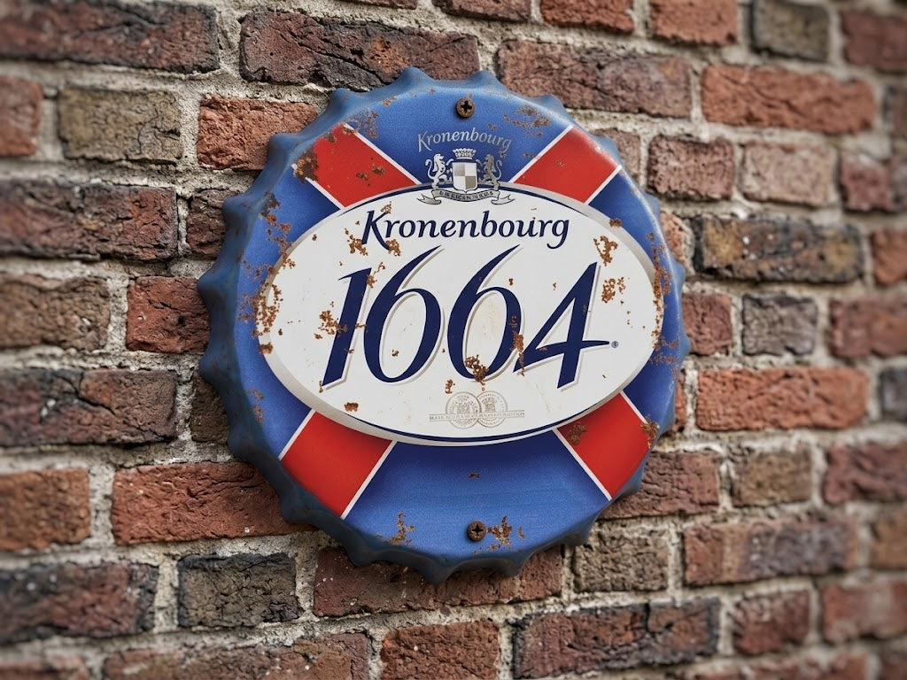 Kronenbourg Retro Metal Bottle Cap Wall Sign – Bar & Man Cave Decor