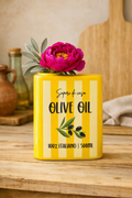 Something Different Italian Summer Olive Oil Tin Ceramic Flower Vase