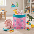 Something Different Pink Dinosaur Toy Basket Foldable Storage Bag