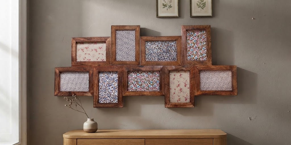 Sass & Belle Nine Photo Dark Mango Wood Wall Frame