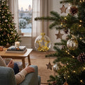 Sass & Belle Clear Star Bauble with Gold Star Sequins – Christmas Tree Decoration