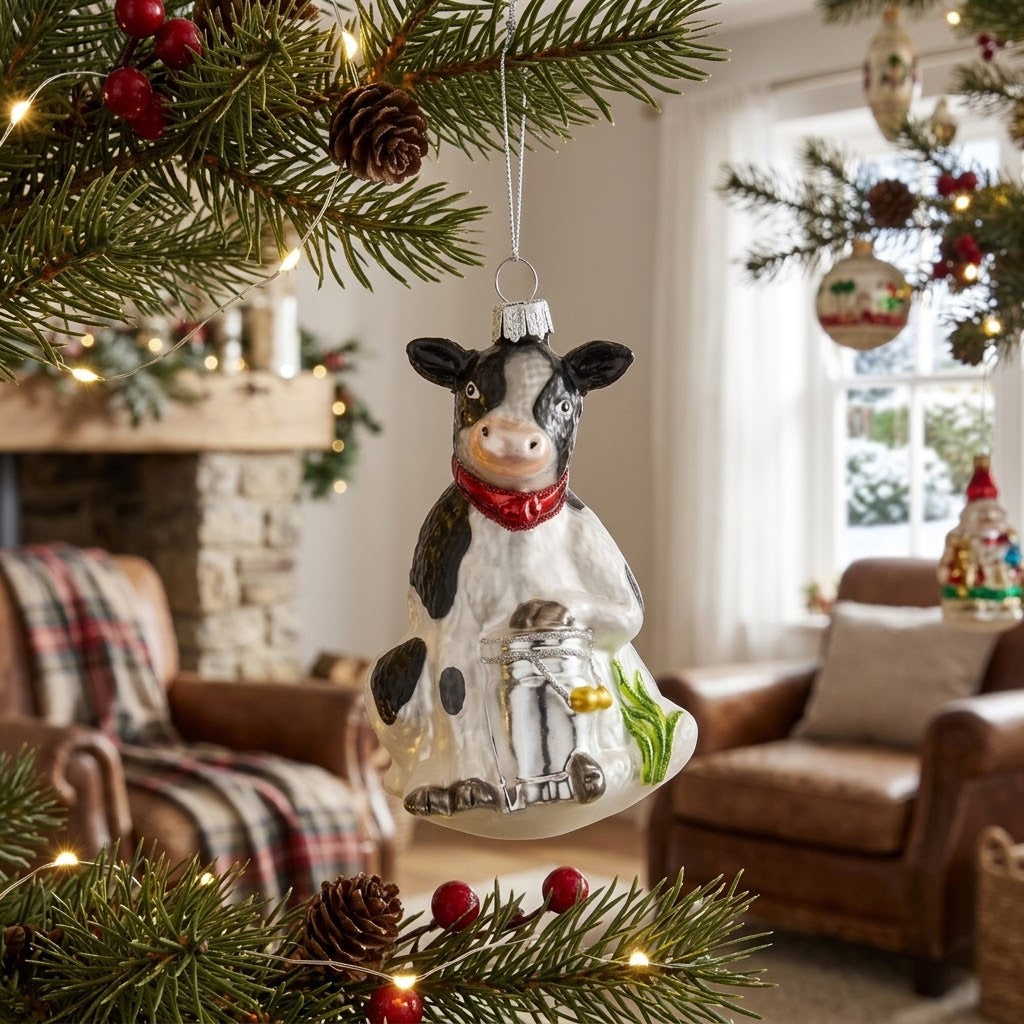 Sass & Belle Dairy Cow Christmas Tree Bauble