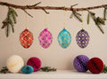 Sass & Belle Diamante Heirloom Glass Egg Baubles Set of 4