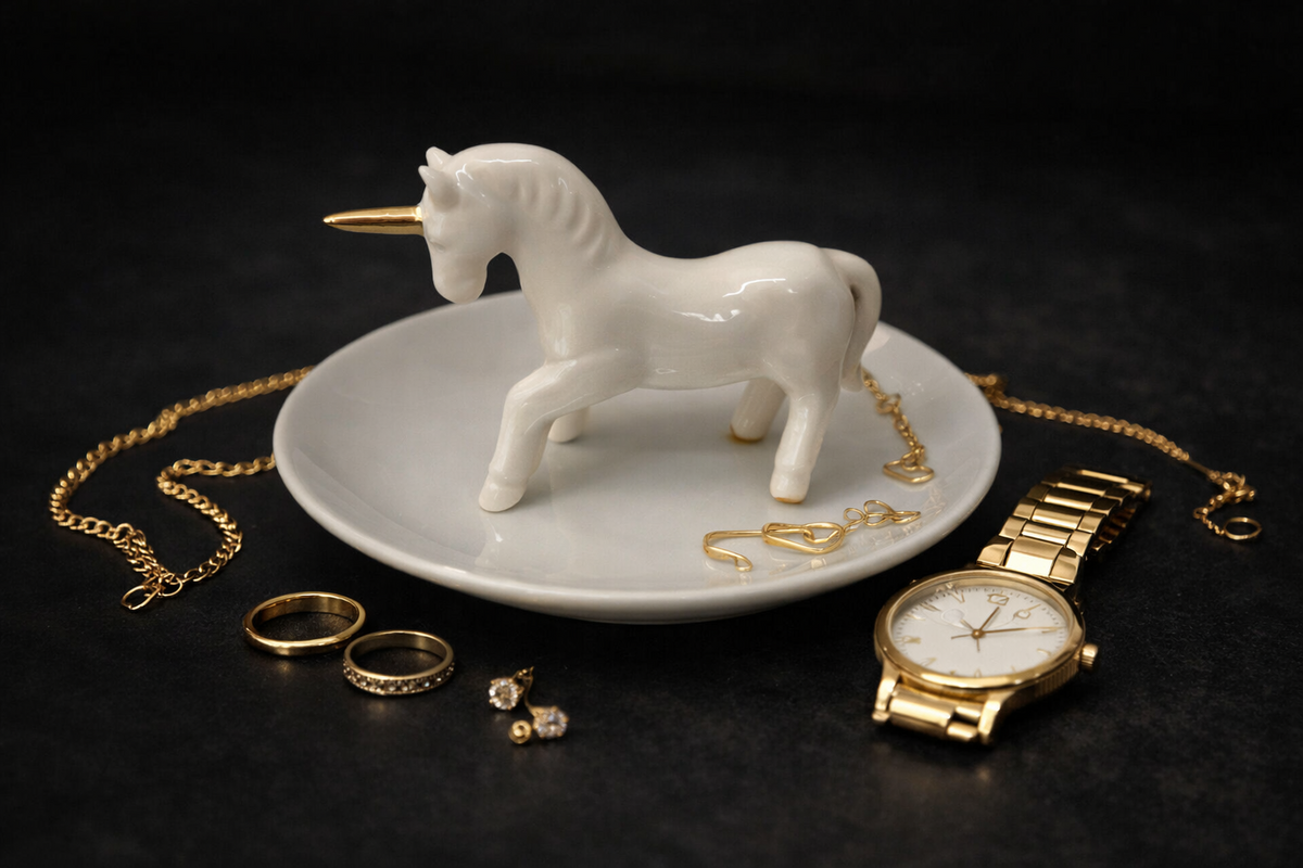 Sass & Belle White Unicorn Porcelain Trinket Dish