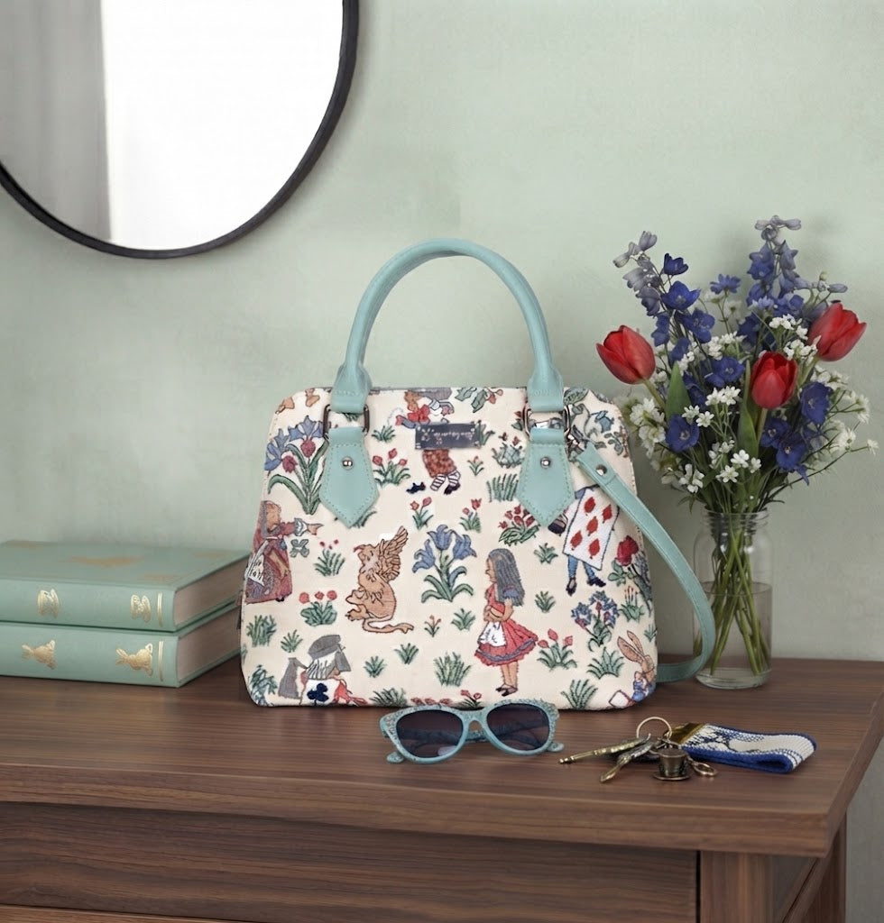 Signare Tapestry Convertible Grab & Shoulder Bag - Alice in Wonderland