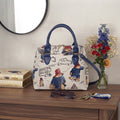 Signare Tapestry Convertible Grab & Shoulder Bag - Paddington Bear Cream Blue