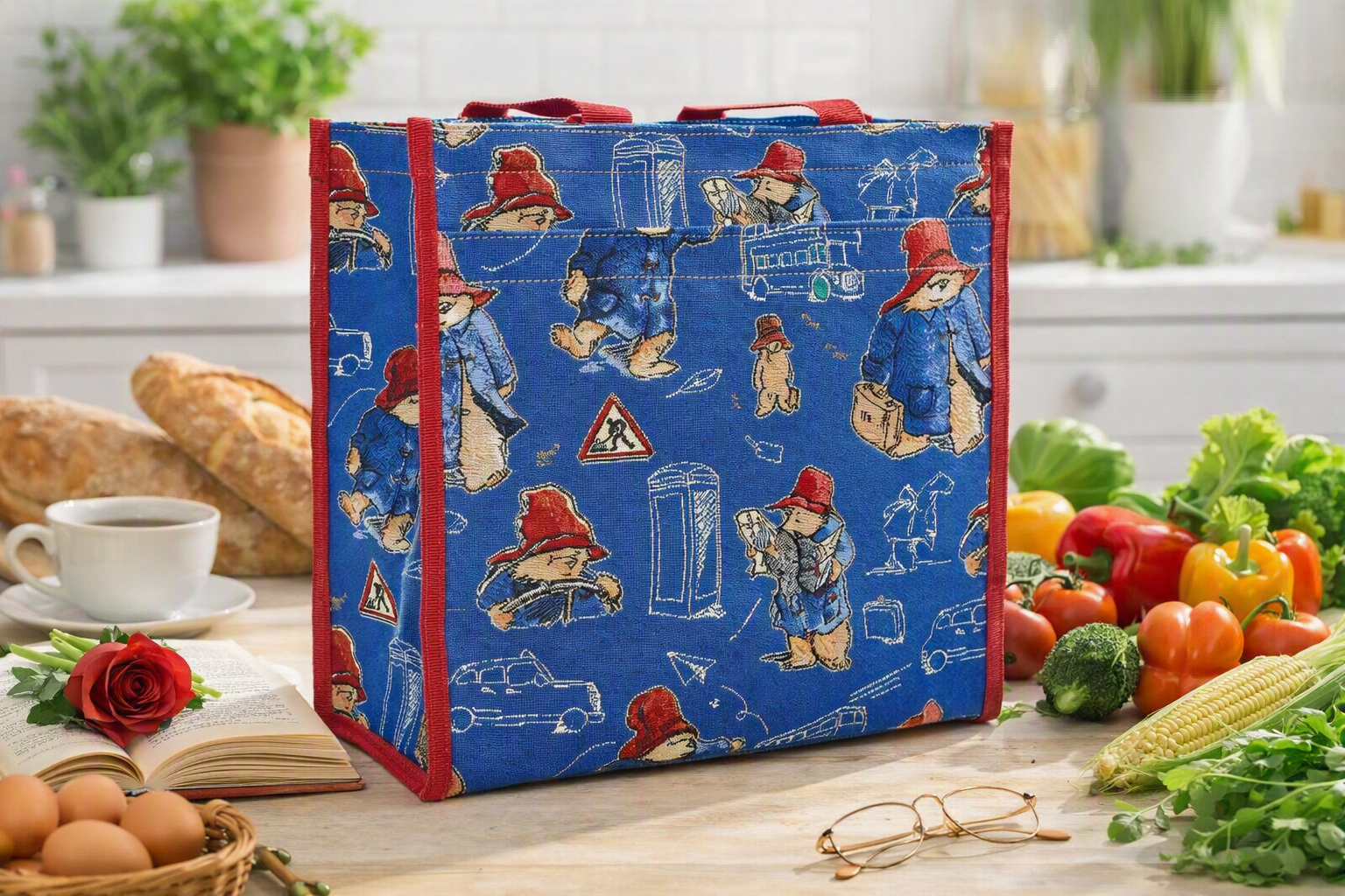 Signare Tapestry Paddington Bear Blue Shopper Tote Bag