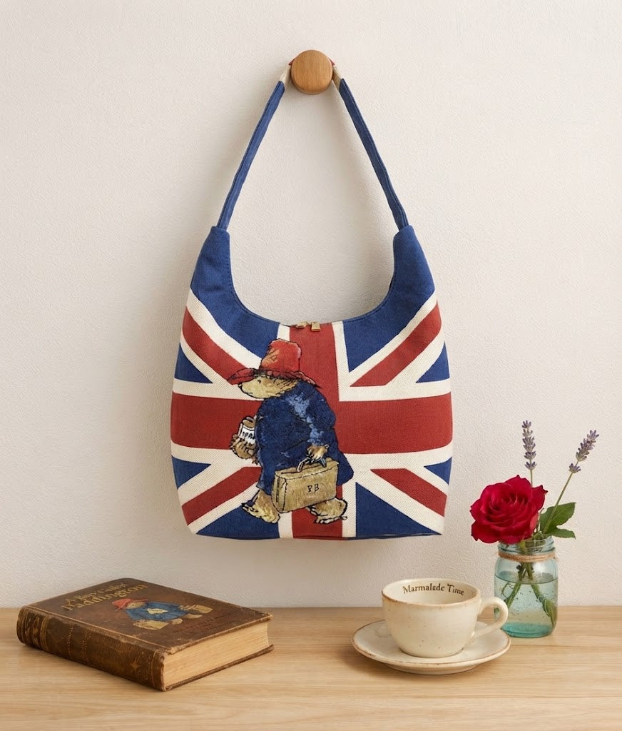 Signare Tapestry Hobo Slouch Bag - Paddington Bear Union Jack