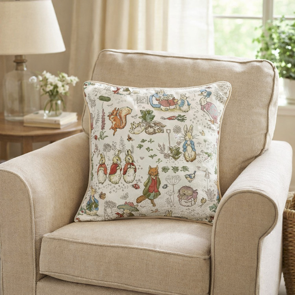 Signare Tapestry Cushion Cover 45cm - Peter Rabbit Cream