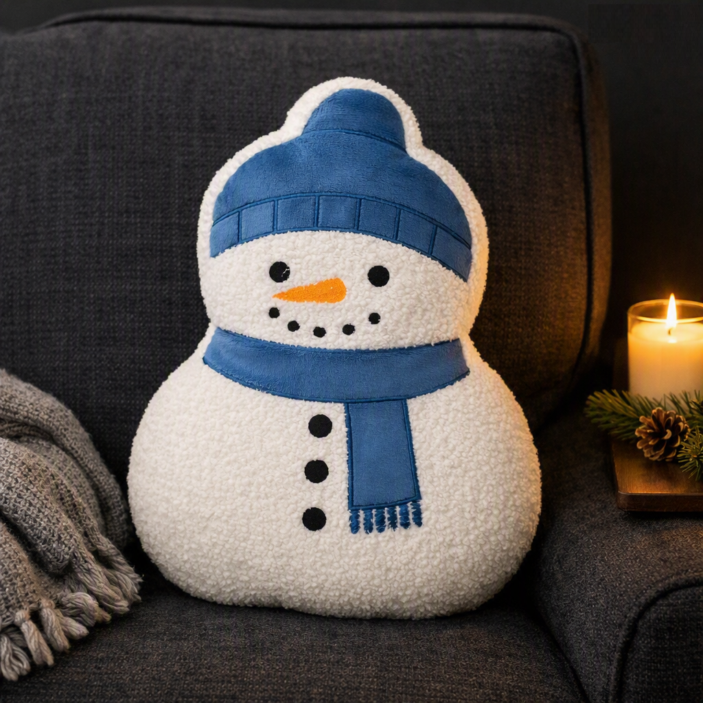 Something Different Snowman Boucle Shaped Cushion | Snow Much Fun | Jones Home & Gift