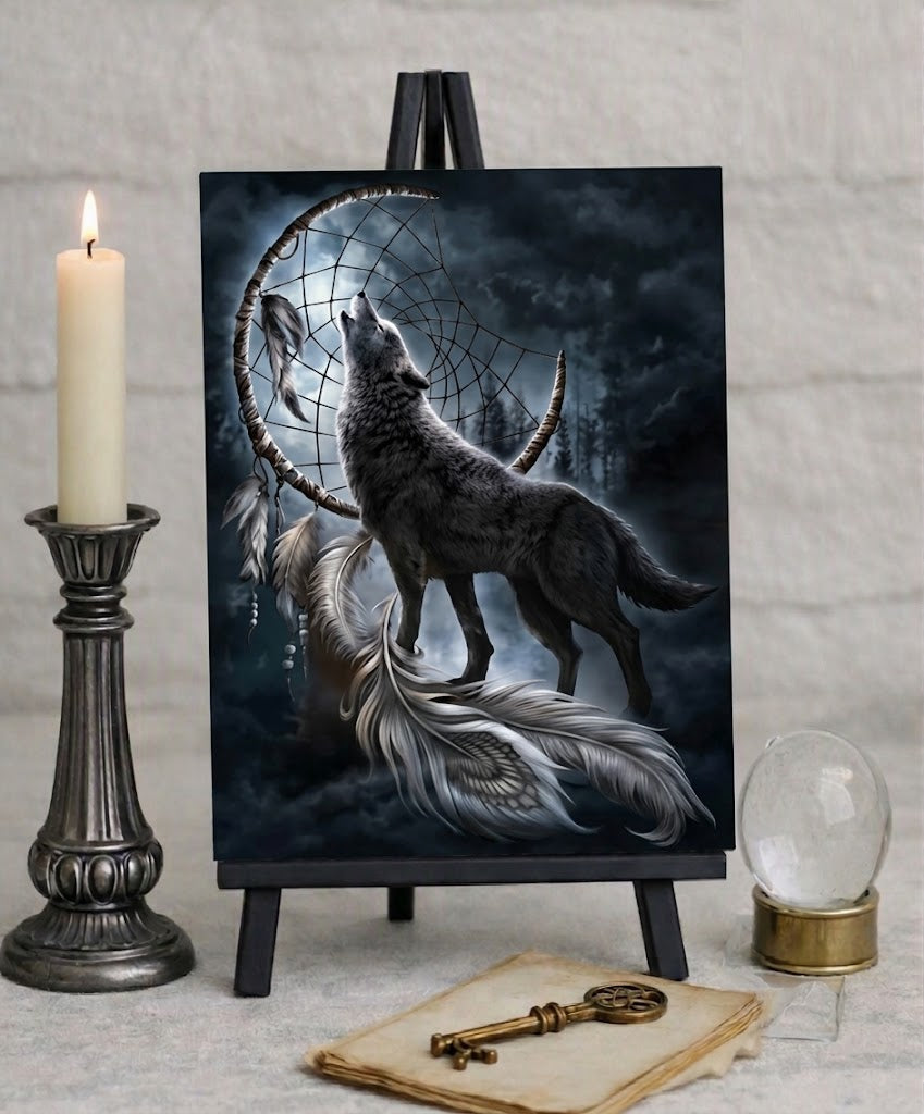 Spiral Direct Direct From Darkness Wolf Canvas Box Frame Wall Art 19 x 25cm