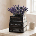 Black Cat Magick Stacked Books Shaped Flower Vase | Spirit of Equinox