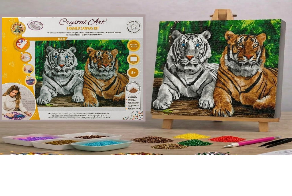 Tigers Crystal Art Canvas Kit | 40 x 50cm | Craft Buddy