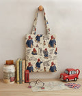 Signare Tapestry Flat Tote Shopper Bag - Paddington Bear Cream